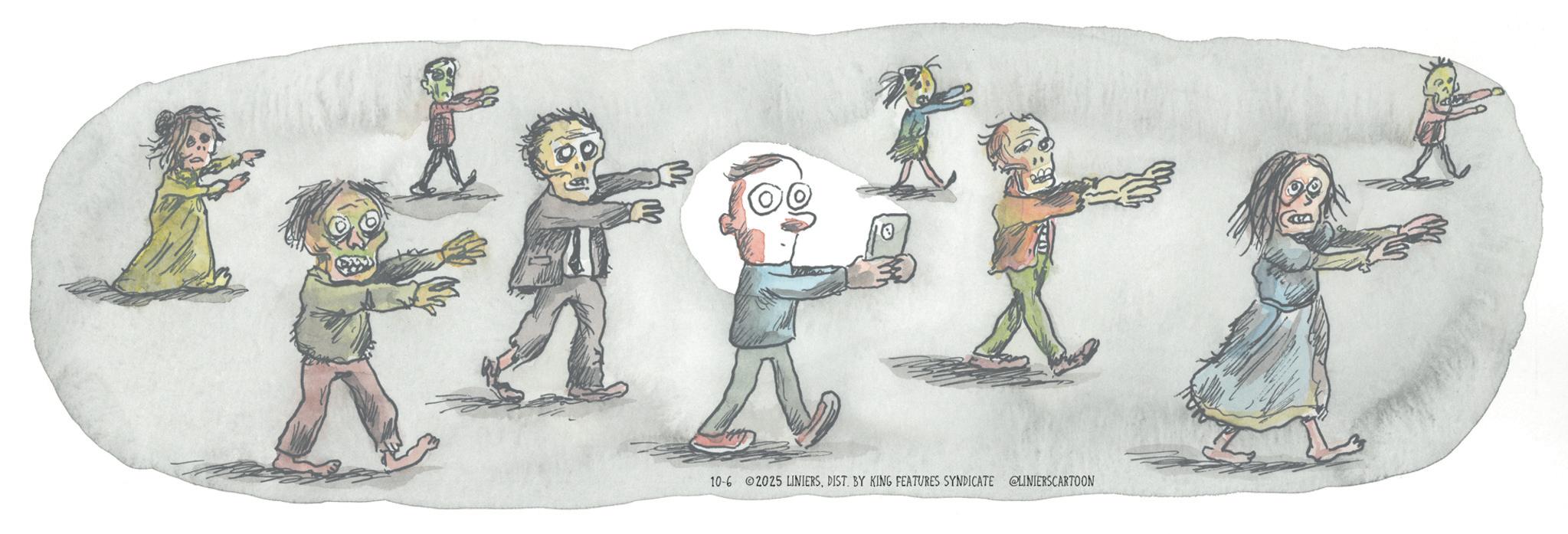 Animated cartoon OCR: Here 10-6 2025 LINIERSDIST. BY KING FEATURES SYNDICATE @LINIERSCARTOON Here 10-6 2025 LINIERSDIST . BY KING FEATURES SYNDICATE @LINIERSCARTOON