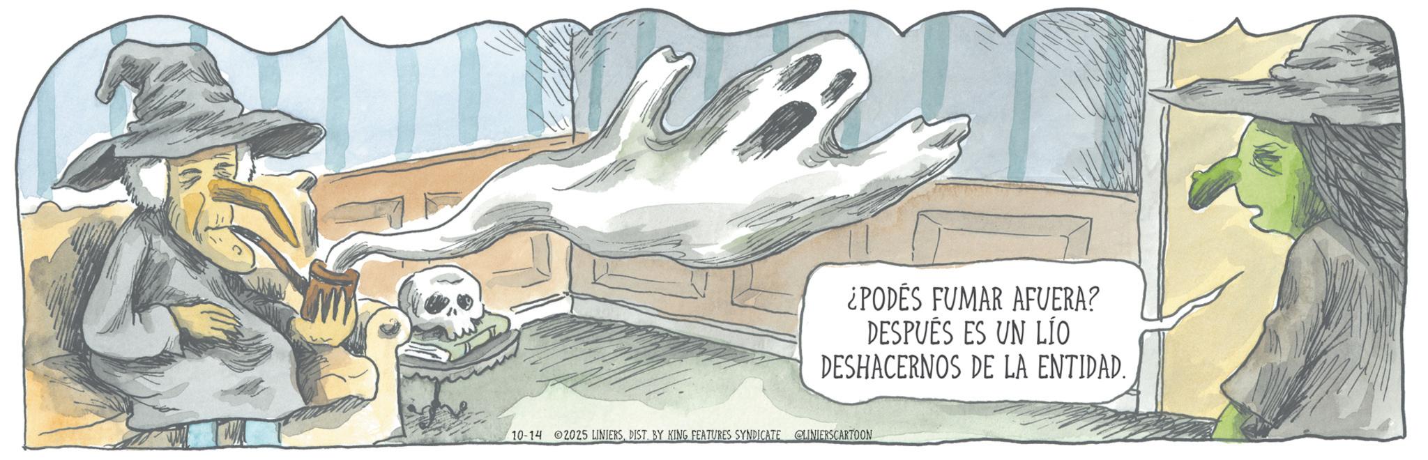 Publication OCR: B ¿PODES FUMAR AFUERA? DESPUES ES UN LIO DESHACERNOS DE LA ENTIDAD. 10-14 2025 LINIERSDIST. BY KING FEATURES SYNDICATE LINIERSCARTOON B ¿ PODES FUMAR AFUERA ? DESPUES ES UN LIO DESHACERNOS DE LA ENTIDAD . 10-14 2025 LINIERSDIST . BY KING FEATURES SYNDICATE LINIERSCARTOON