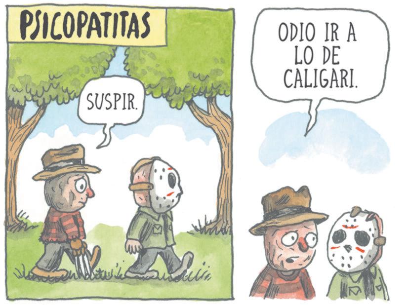 Animated cartoon OCR: PSICOPATITAS SUSPIR. ODIO IR A LO DE CALIGARI. PSICOPATITAS SUSPIR . ODIO IR A LO DE CALIGARI .