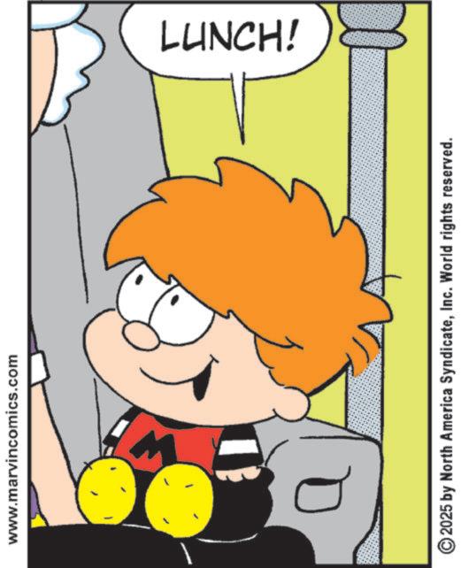 Comic book OCR: www.marvincomics.com a ©2025 by North America SyndicateInc. World rights reserved. LUNCH! www.marvincomics.com a © 2025 by North America SyndicateInc. World rights reserved . LUNCH !