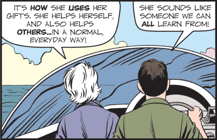 Publication OCR: IT'S HOW SHE USES HER GIFTS. SHE HELPS HERSELFAND ALSO HELPS OTHERS...IN A NORMALEVERYDAY WAY! SHE SOUNDS LIKE SOMEONE WE CAN ALL LEARN FROM! IT'S HOW SHE USES HER GIFTS . SHE HELPS HERSELFAND ALSO HELPS OTHERS ... IN A NORMALEVERYDAY WAY ! SHE SOUNDS LIKE SOMEONE WE CAN ALL LEARN FROM !