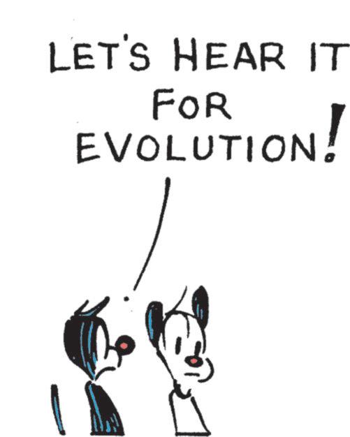 Fiction OCR: LET'S HEAR IT FOR EVOLUTION! ON! LET'S HEAR IT FOR EVOLUTION ! ON !