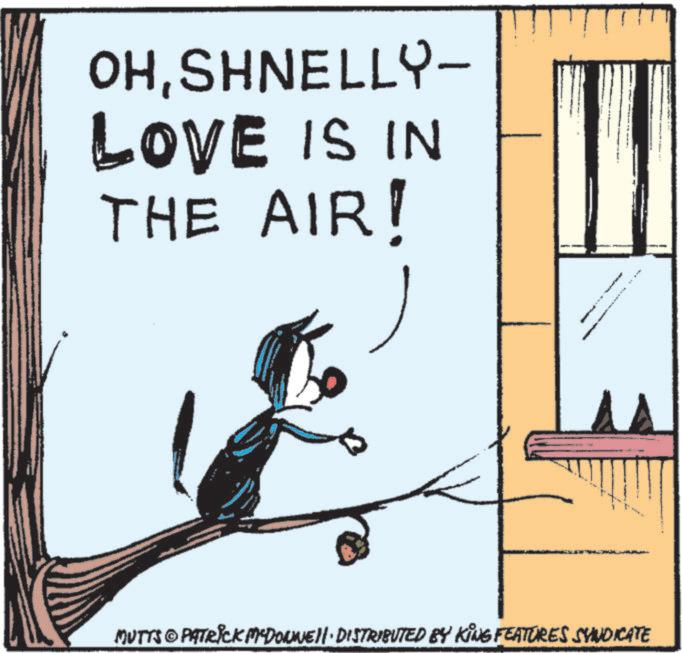 Graphic design OCR: OHSHNELLY- LOVE IS IN THE AIR! ** MUTTS © PATRICK MYDONNE!!· DISTRIBUTED BY KING FEATURES SYNDICATE OHSHNELLY- LOVE IS IN THE AIR ! ** MUTTS © PATRICK MYDONNE !! · DISTRIBUTED BY KING FEATURES SYNDICATE
