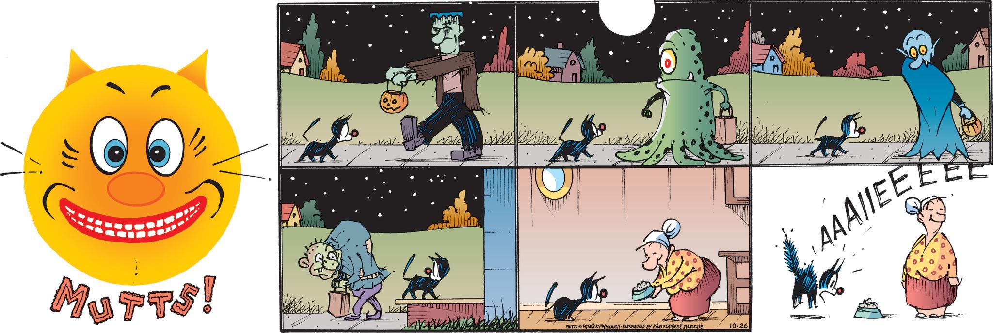 Cat OCR: MUTTS! MUTYS PATRICK MDOUNE DISTRIBUTED BY KING FEATURES SYNDICATE 10-26 AAAIEEE MUTTS ! MUTYS PATRICK MDOUNE DISTRIBUTED BY KING FEATURES SYNDICATE 10-26 AAAIEEE