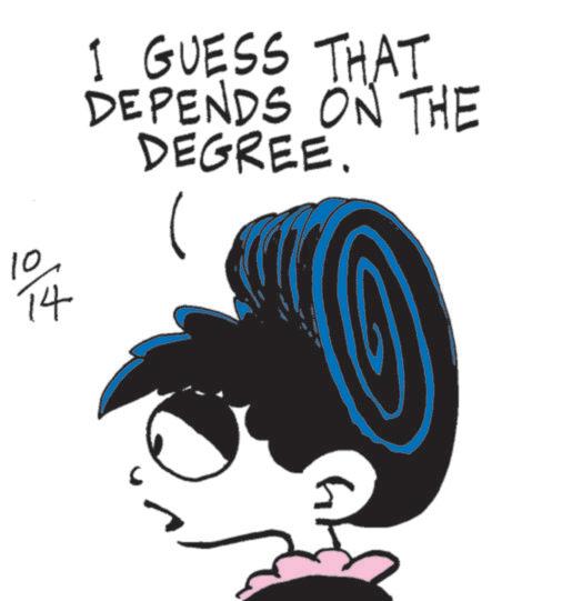 Animated cartoon OCR: I GUESS THAT DEPENDS ON THE DEGREE. elx 14 I GUESS THAT DEPENDS ON THE DEGREE . elx 14