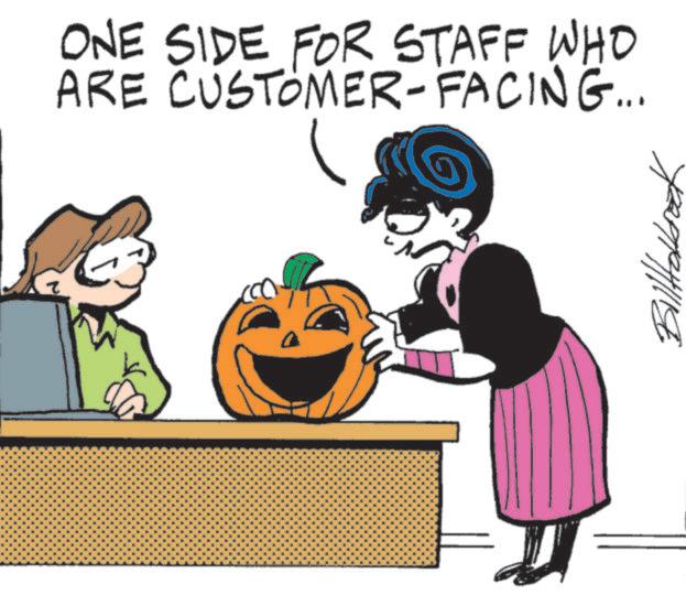 Trick-or-treating OCR: ONE SIDE FOR STAFF WHO ARE CUSTOMER-FACING... ONE SIDE FOR STAFF WHO ARE CUSTOMER - FACING ...