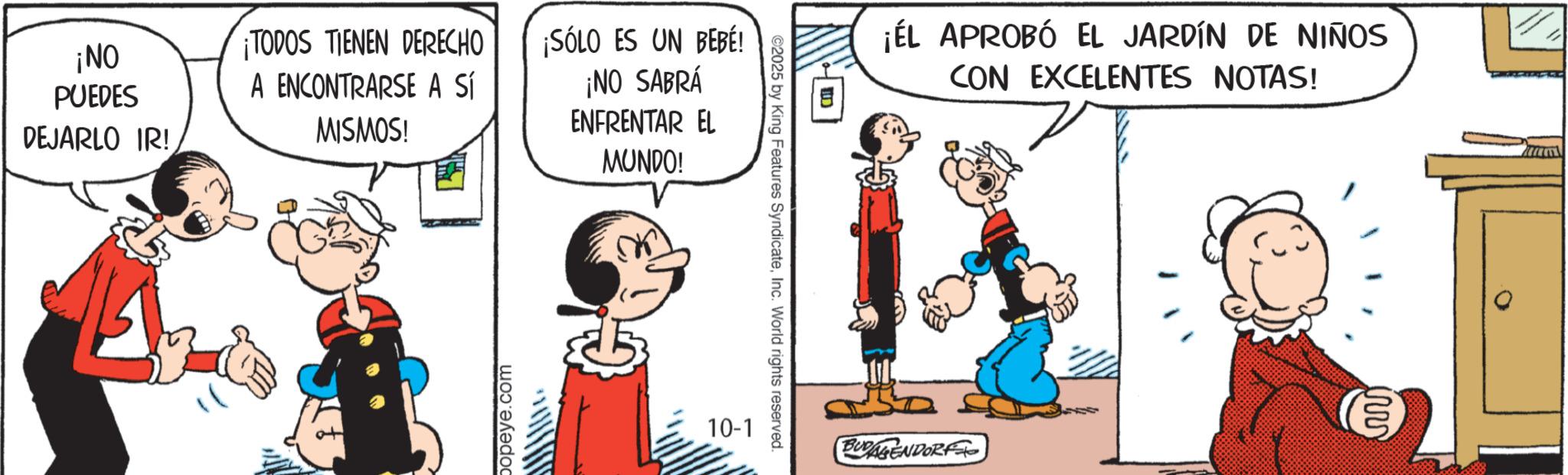 Comic book OCR: ¡NO PUEDES DEJARLO IR! TODOS TIENEN DERECHO A ENCONTRARSE A SÍ MISMOS! ¡SÓLO ES UN BEBÉ! ¡NO SABRÁ ENFRENTAR EL MUNDO! ¡ÉL APROBÓ EL JARDÍN DE NIÑOS CON EXCELENTES NOTAS! 10-1 BUDASENDORF ¡ NO PUEDES DEJARLO IR ! TODOS TIENEN DERECHO A ENCONTRARSE A SÍ MISMOS ! ¡ SÓLO ES UN BEBÉ ! ¡ NO SABRÁ ENFRENTAR EL MUNDO ! ¡ ÉL APROBÓ EL JARDÍN DE NIÑOS CON EXCELENTES NOTAS ! 10-1 BUDASENDORF