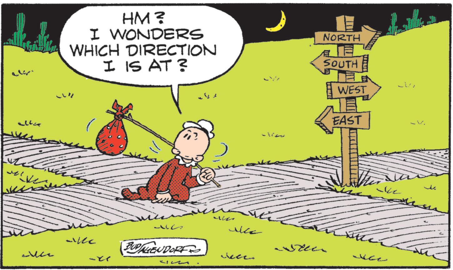 Comics OCR: Ja HM? I WONDERS WHICH DIRECTION I IS AT ? wiz Nee NORTH EL SOUTH Vicc BUD/AGENDORF Steer Jece. ? WEST EAST L Ja HM ? I WONDERS WHICH DIRECTION I IS AT ? wiz Nee NORTH EL SOUTH Vicc BUD / AGENDORF Steer Jece . ? WEST EAST L