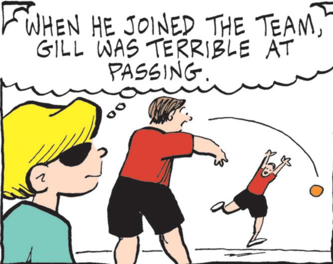 Animation OCR: WHEN HE JOINED THE TEAMGILL WAS TERRIBLE AT PASSING. WHEN HE JOINED THE TEAMGILL WAS TERRIBLE AT PASSING .