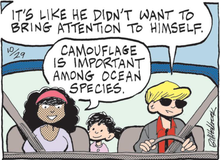 Photo caption OCR: IT'S LIKE HE DIDN'T WANT TO BRING ATTENTION TO HIMSELF. 10/29 CAMOUFLAGE IS IMPORTANT AMONG OCEAN SPECIES. 76099118 IT'S LIKE HE DIDN'T WANT TO BRING ATTENTION TO HIMSELF . 10/29 CAMOUFLAGE IS IMPORTANT AMONG OCEAN SPECIES . 76099118