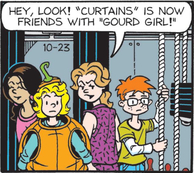 Publication OCR: HEYLOOK! "CURTAINS" IS NOW FRIENDS WITH "GOURD GIRL!" 10-23 NO. HEYLOOK ! " CURTAINS " IS NOW FRIENDS WITH " GOURD GIRL ! " 10-23 NO .