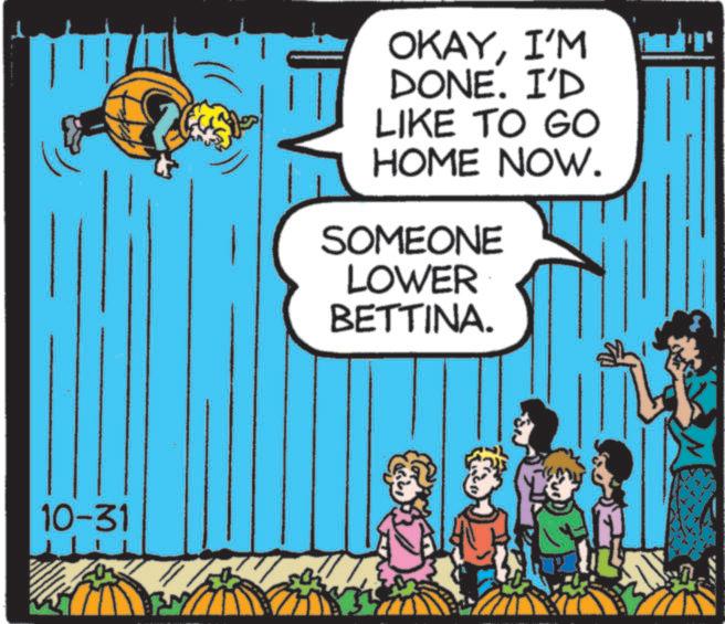 Comic book OCR: 10-31 EV OKAYI'M DONE. I'D LIKE TO GO HOME NOW. SOMEONE LOWER BETTINA. 10-31 EV OKAYI'M DONE . I'D LIKE TO GO HOME NOW . SOMEONE LOWER BETTINA .