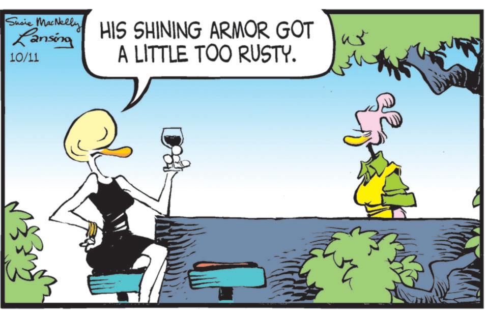 Ducks OCR: Susie MacNelly HIS SHINING ARMOR GOT Lansing 10/11 A LITTLE TOO RUSTY. w Susie MacNelly HIS SHINING ARMOR GOT Lansing 10/11 A LITTLE TOO RUSTY . w