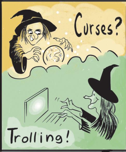 Photo caption OCR: Trolling! Curses? Trolling ! Curses ?
