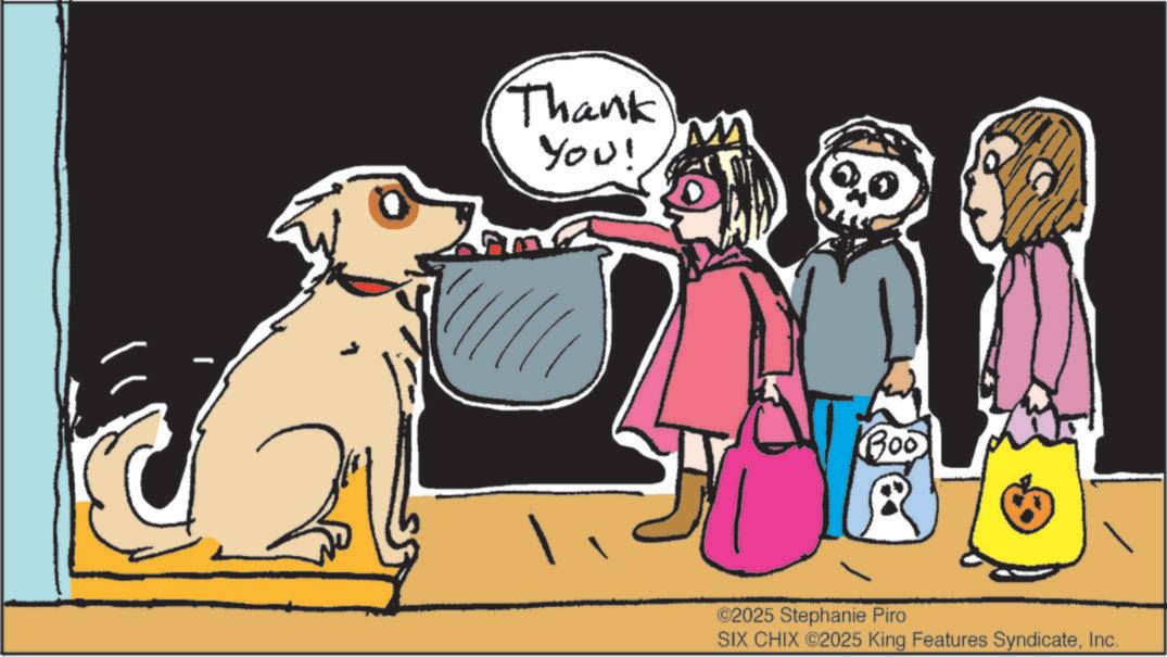 Working animal OCR: Thank YOU! Boo ©2025 Stephanie Piro SIX CHIX ©2025 King Features SyndicateInc. Thank YOU ! Boo © 2025 Stephanie Piro SIX CHIX © 2025 King Features Syndicate