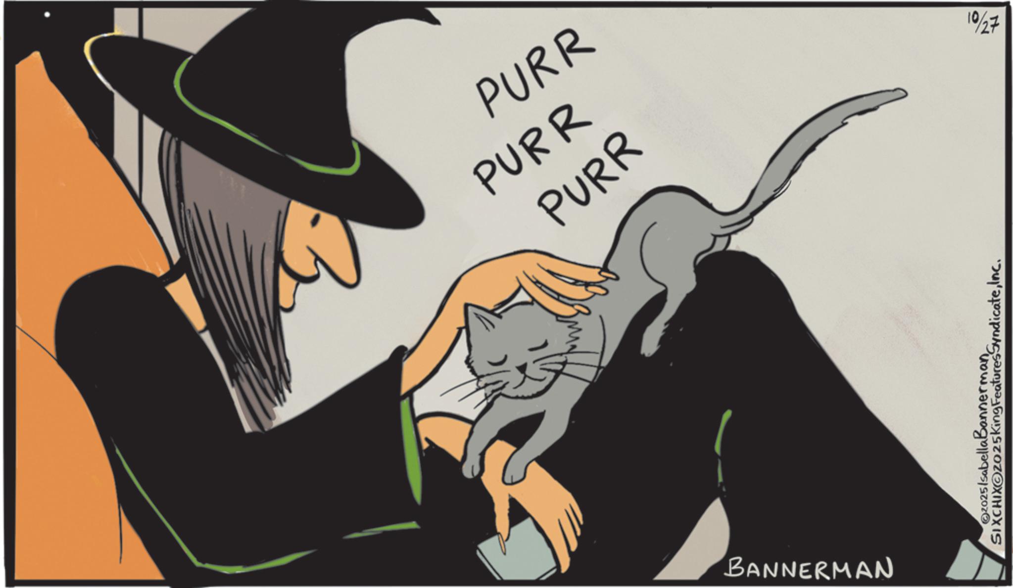 Graphics OCR: PURR PURR PURR BANNERMAN 2025/sabellaBannermanInc. 10/27 PURR PURR PURR BANNERMAN 2025 / sabellaBannermanSIXCHIXO2025King Features SyndicateInc. 10/27