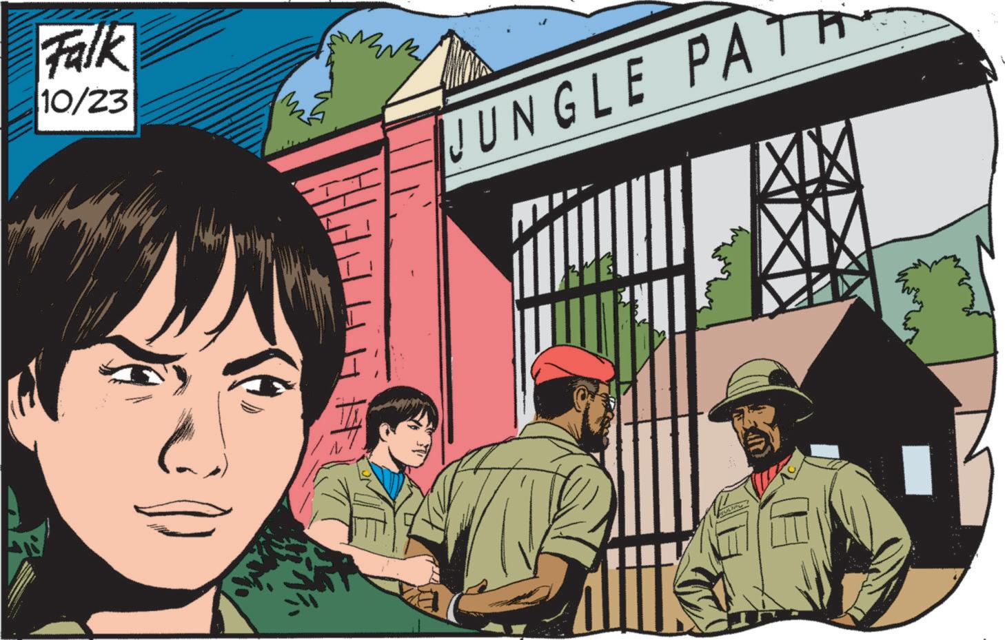 Fictional character OCR: Falk 10/23 JUNGLE PATI TE Falk 10/23 JUNGLE PATI TE