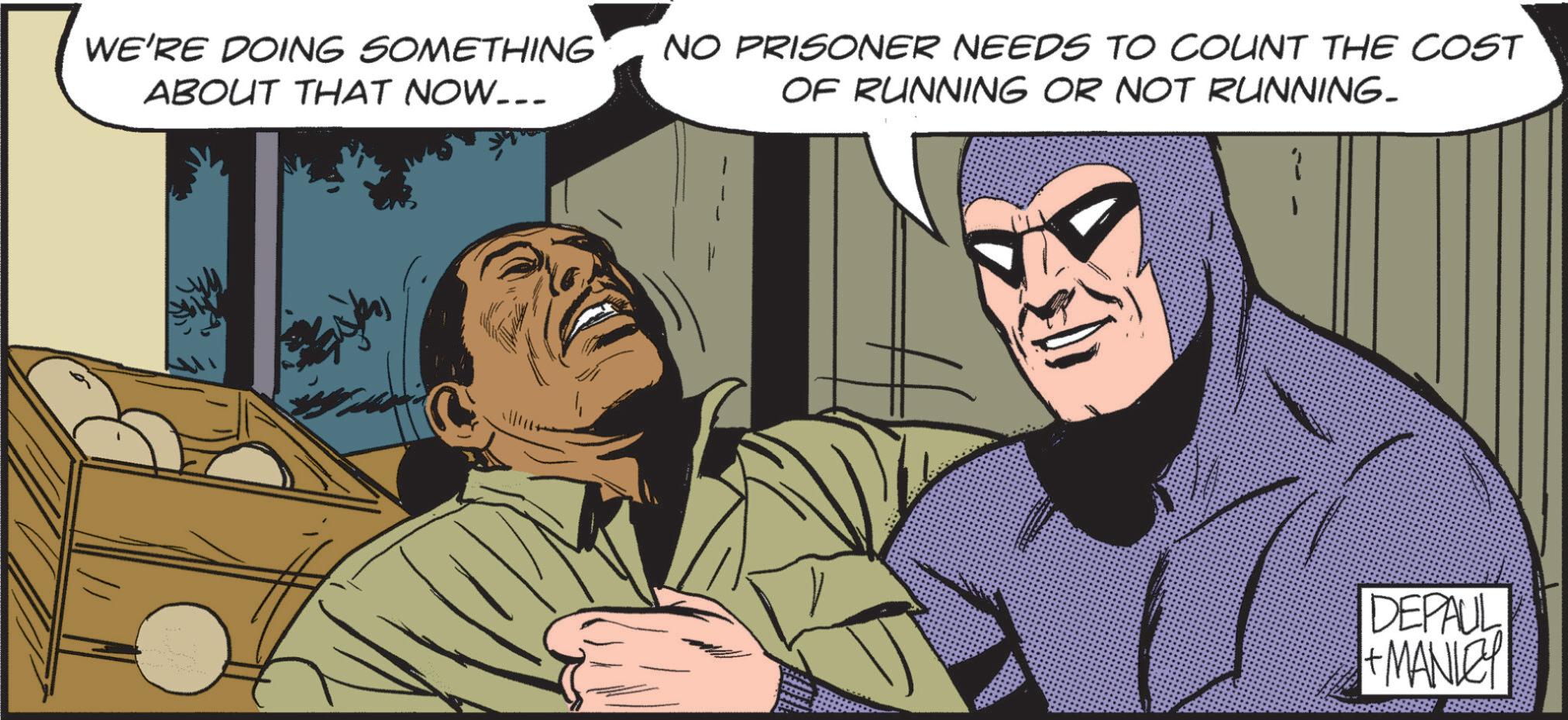 Gesture OCR: WE'RE DOING SOMETHING ABOUT THAT NOW... NO PRISONER NEEDS TO COUNT THE COST OF RUNNING OR NOT RUNNING. DEPAUL + MANLEY WE'RE DOING SOMETHING ABOUT THAT NOW ... NO PRISONER NEEDS TO COUNT THE COST OF RUNNING OR NOT RUNNING . DEPAUL + MANLEY