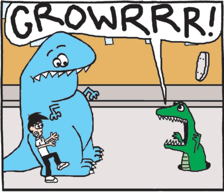 Fictional character OCR: CD ? GROWRRR! CD ? GROWRRR !