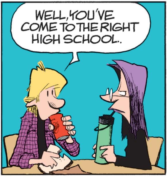 Fictional character OCR: WELLYOU'VE COME TO THE RIGHT HIGH SCHOOL.. WELLYOU'VE COME TO THE RIGHT HIGH SCHOOL ..