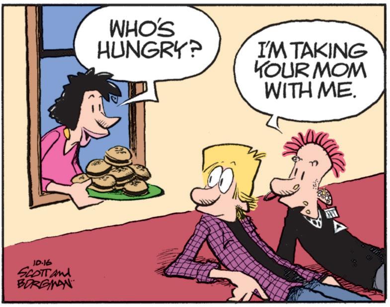 Fictional character OCR: ID-16 SCOTT and BORGMAN WHO'S HUNGRY? I'M TAKING YOUR MOM WITH ME. ID - 16 SCOTT and BORGMAN WHO'S HUNGRY ? I'M TAKING YOUR MOM WITH ME .