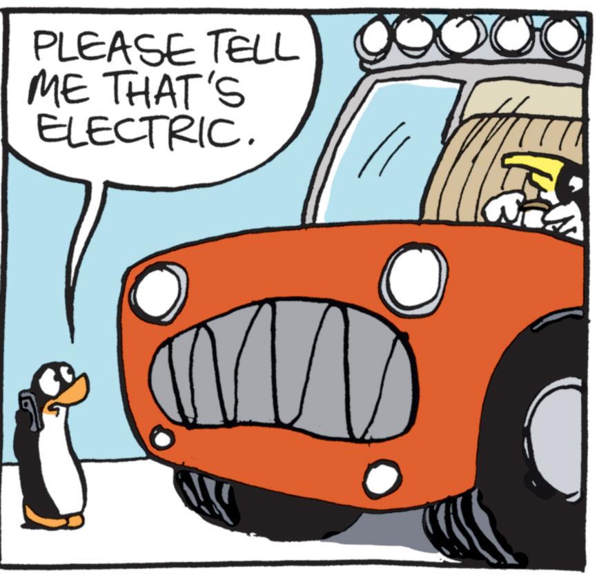 Electric vehicle OCR: PLEASE TELL ME THAT'S ELECTRIC. PLEASE TELL ME THAT'S ELECTRIC .