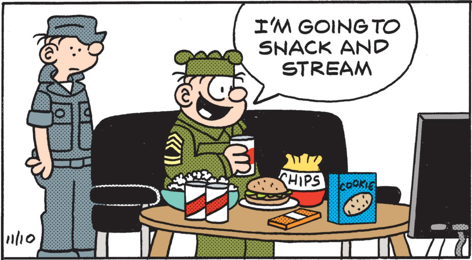 Comics OCR: 11/10 I'M GOING TO SNACK AND STREAM CHIPS COOKIE 11/10 I'M GOING TO SNACK AND STREAM CHIPS COOKIE