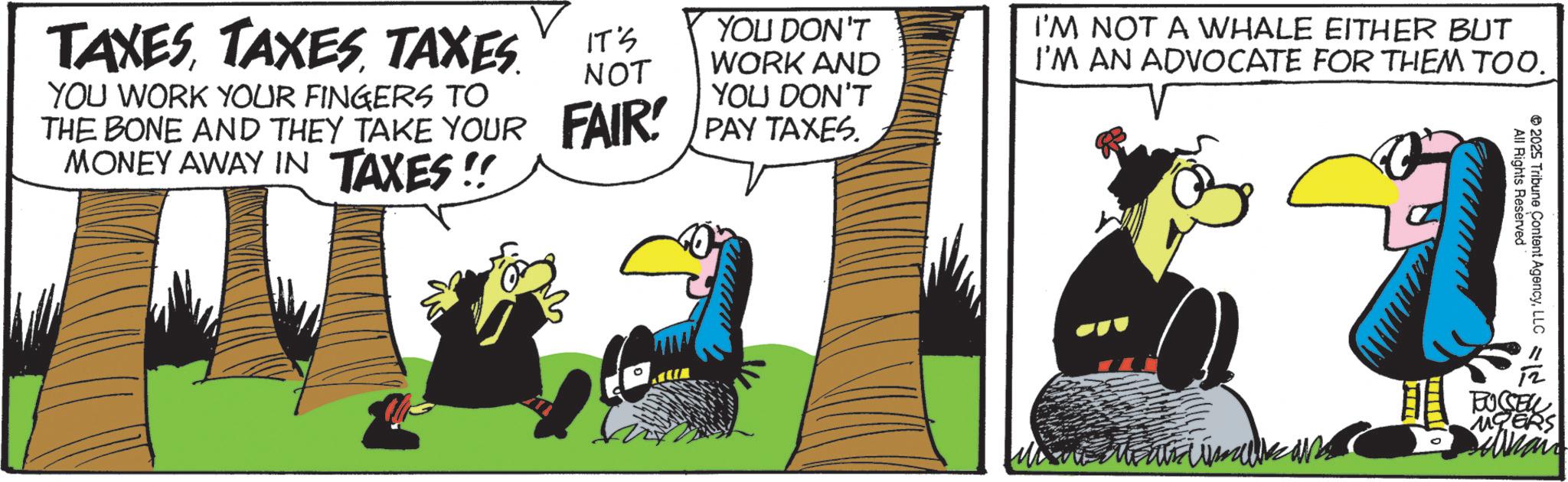 Beak OCR: TAXESTAXES. YOU WORK YOUR FINGERS TO IT'S NOT YOU DON'T WORK AND YOU DON'T THE BONE AND THEY TAKE YOUR FAIR! PAY TAXES. MONEY AWAY IN TAXES !! I'M NOT A WHALE EITHER BUT I'M AN ADVOCATE FOR THEM TOO. All Rights Reserved © 2025 Tribune Content AgencyLLC FUSSEL MGERS TAXESTAXES . YOU WORK YOUR FINGERS TO IT'S NOT YOU DON'T WORK AND YOU DON'T THE BONE AND THEY TAKE YOUR FAIR ! PAY TAXES . MONEY AWAY IN TAXES !! I'M NOT A WHALE EITHER BUT I'M AN ADVOCATE FOR THEM TOO . All Rights Reserved © 2025 Tribune Content AgencyLLC FUSSEL MGERS
