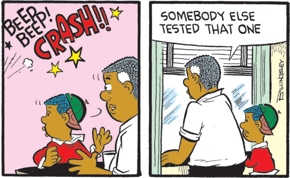 Publication OCR: BEEP BEEP! "CRASH! ? SOMEBODY ELSE TESTED THAT ONE B A BEEP BEEP ! " CRASH ! ? SOMEBODY ELSE TESTED THAT ONE B A