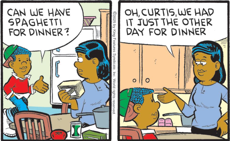Fiction OCR: CAN WE HAVE SPAGHETTI FOR DINNER? OHWE HAD IT JUST THE OTHER DAY FOR DINNER ©2025 by King Features SyndicateInc. World rights reserved. ? CAN WE HAVE SPAGHETTI FOR DINNER ? OHWE HAD IT JUST THE OTHER DAY FOR DINNER © 2025 by King Features SyndicateInc. World rights reserved . ?