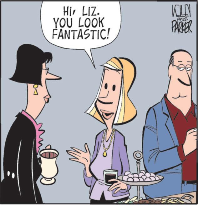 Fictional character OCR: HILIZ. YOU LOOK FANTASTIC! KILLN PARKER and ??? HILIZ . YOU LOOK FANTASTIC ! KILLN PARKER and ???
