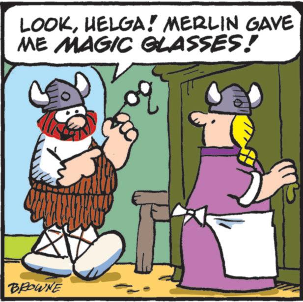 Graphics OCR: LOOKHELGA! MERLIN GAVE ME MAGIC GLASSES! BROWNE LOOKHELGA ! MERLIN GAVE ME MAGIC GLASSES ! BROWNE