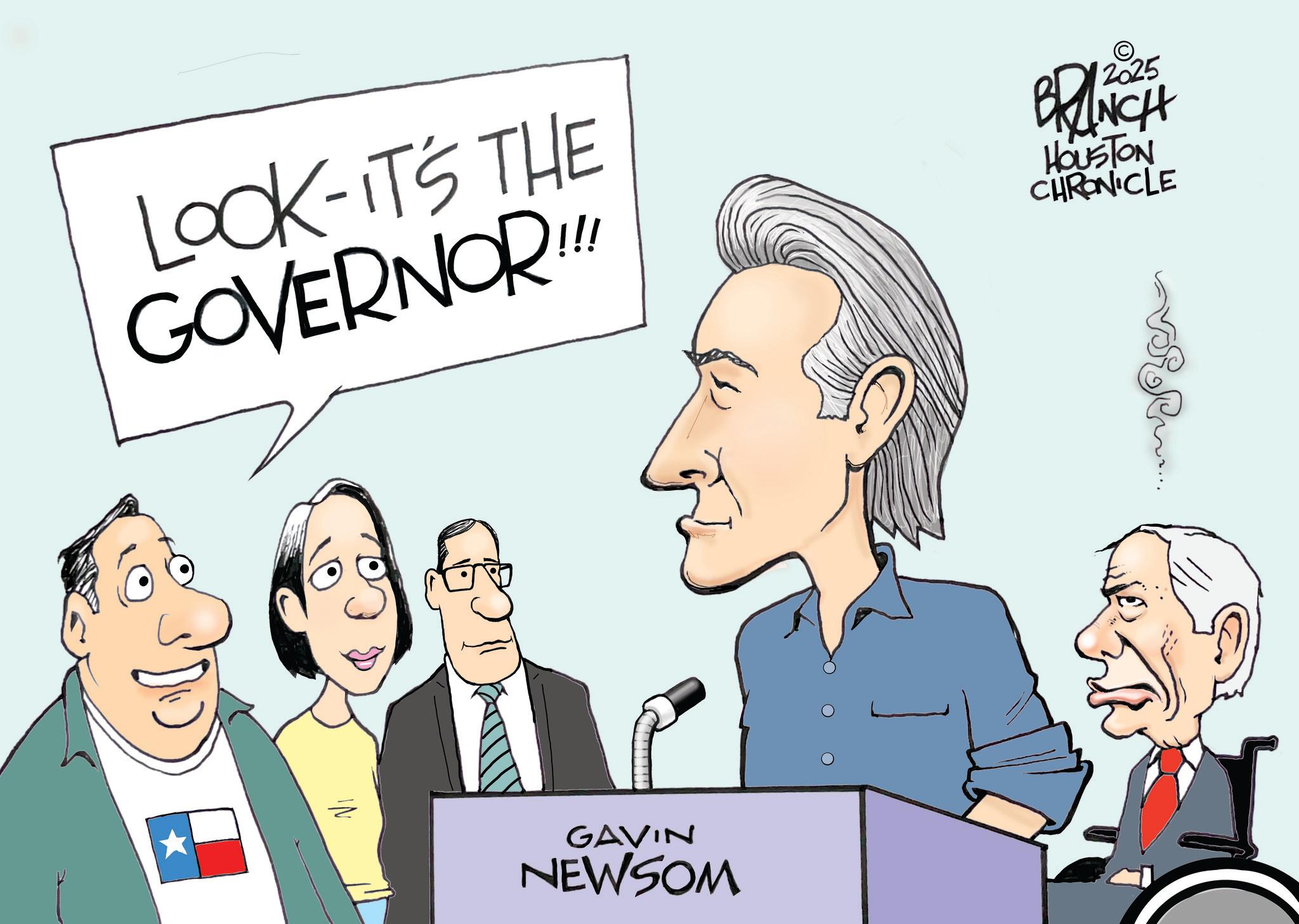 Facial expression OCR: LOOK-IT'S THE GOVERNOR !!! GAVIN NEWSOM 12025 BRANCH HOUSTON CHRONICLE LOOK - IT'S THE GOVERNOR !!! GAVIN NEWSOM 12025 BRANCH HOUSTON CHRONICLE