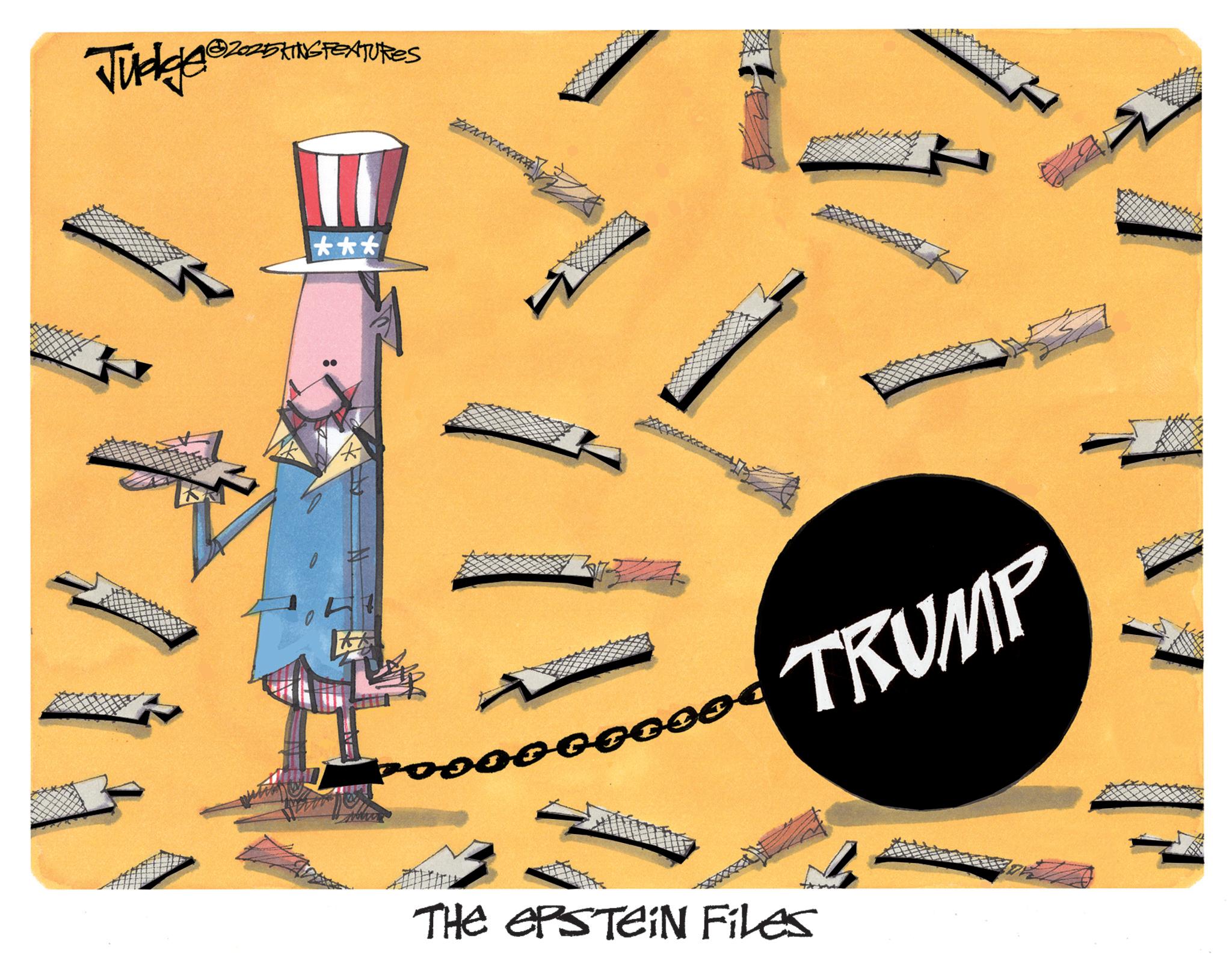 Handwriting OCR: 92025KING FEATURES Judge ZEKING ??? * 10000000001 TRUMP THE EPSTEIN Files 92025KING FEATURES Judge ZEKING ?? ? * 10000000001 TRUMP THE EPSTEIN Files