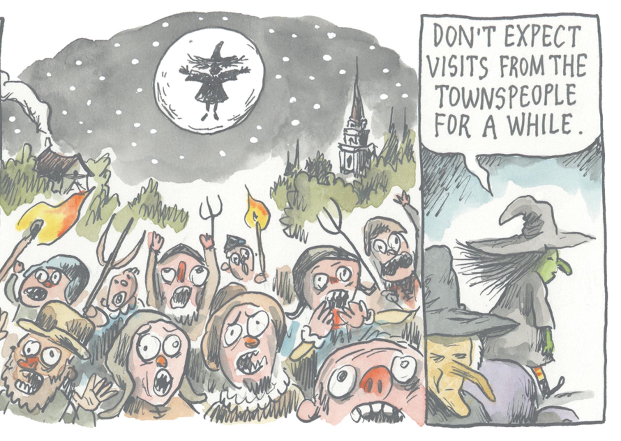 Animated cartoon OCR: DON'T EXPECT VISITS FROM THE TOWNSPEOPLE FOR A WHILE. DON'T EXPECT VISITS FROM THE TOWNSPEOPLE FOR A WHILE .