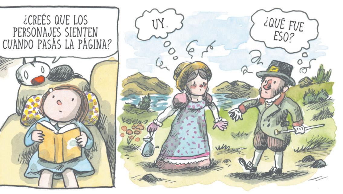 Child OCR: ¿CREÉS QUE LOS PERSONAJES SIENTEN CUANDO PASÁS LA PÁGINA? UY. 00: ?? E 2 ?? e ¿QUÉ FUE ESO? ¿ CREÉS QUE LOS PERSONAJES SIENTEN CUANDO PASÁS LA PÁGINA ? UY . 00 : ?? E 2 ?? e ¿ QUÉ FUE ESO ?