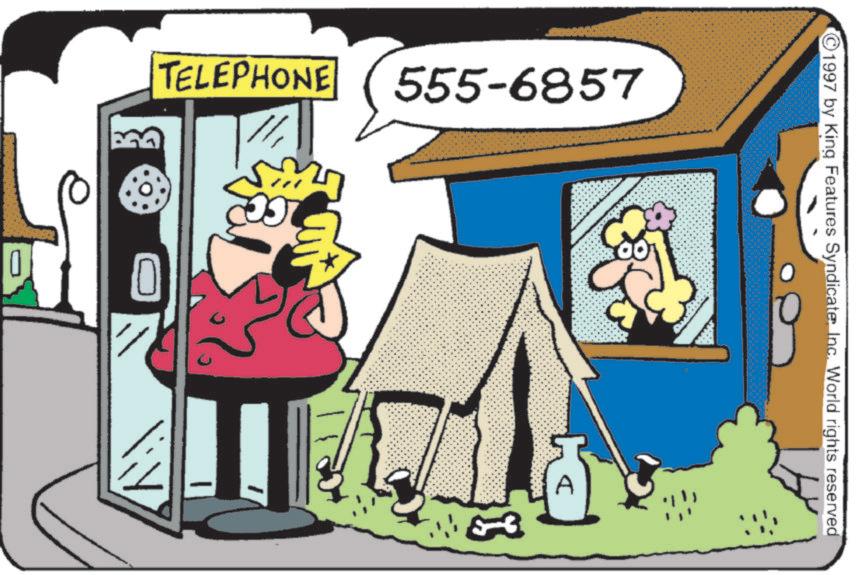 Fictional character OCR: 0 TELEPHONE 555-6857 1997 by King Features Syndicate Inc. World rights reserved 0 TELEPHONE 555-6857 1997 by King Features Syndicate Inc. World rights reserved
