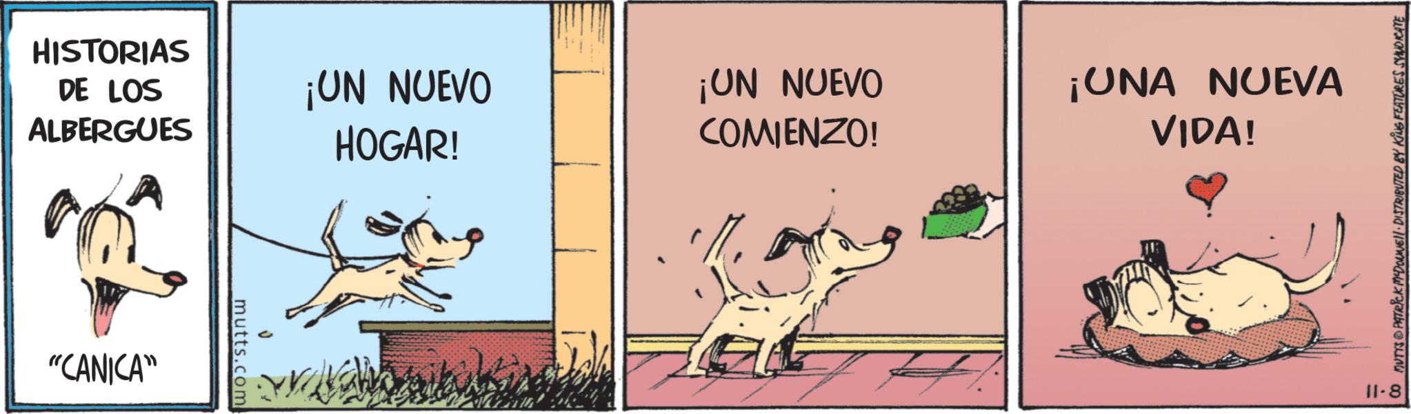Paw OCR: HISTORIAS DE LOS ALBERGUES "CANICA" mutts.com ¡UN NUEVO HOGAR! ¡UN NUEVO COMIENZO! ¡UNA NUEVA VIDA! 11-8 00 MUTYS PATRICK MYDOLWENI DISTRIBUTED BY KING FEATURES SYNDICATE HISTORIAS DE LOS ALBERGUES " CANICA " mutts.com ¡ UN NUEVO HOGAR ! ¡ UN NUEVO COMIENZO ! ¡ UNA NUEVA VIDA ! 11-8 00 MUTYS PATRICK MYDOLWENI DISTRIBUTED BY KING FEATURES SYNDICATE