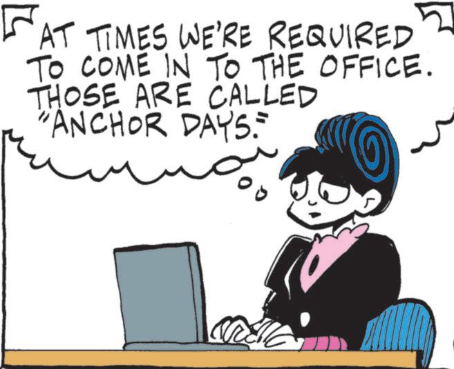 Computer hardware OCR: FAT TIMES WE'RE REQUIRED TO COME IN TO THE OFFICE. THOSE ARE CALLED "ANCHOR DAYS. ?? FAT TIMES WE'RE REQUIRED TO COME IN TO THE OFFICE . THOSE ARE CALLED " ANCHOR DAYS . ??