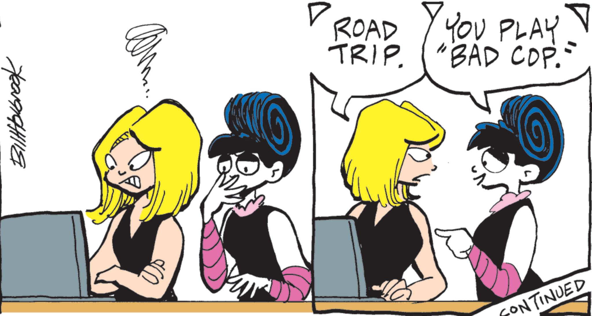 Comic book OCR: ??????? Up ROAD YOU PLAY ? TRIP. "BAD COP." CONTINUED ??????? Up ROAD YOU PLAY ? TRIP . " BAD COP . " CONTINUED