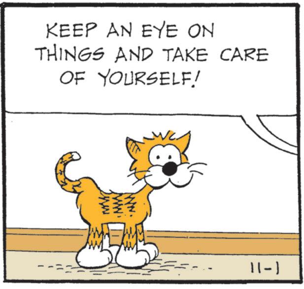 Animated cartoon OCR: KEEP AN EYE ON THINGS AND TAKE CARE OF YOURSELF! 11-1 KEEP AN EYE ON THINGS AND TAKE CARE OF YOURSELF ! 11-1