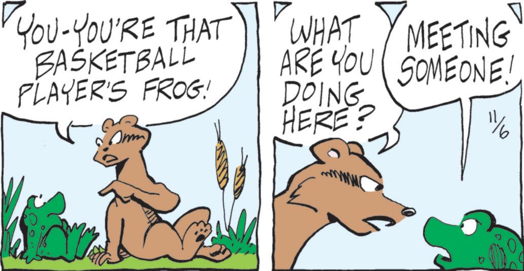 Fictional character OCR: YOU-YOU'RE THAT BASKETBALL PLAYER'S FROG! On WHAT MEETING ARE YOU SOMEONE! DOING HERE? ? YOU - YOU'RE THAT BASKETBALL PLAYER'S FROG ! On WHAT MEETING ARE YOU SOMEONE ! DOING HERE ? ?
