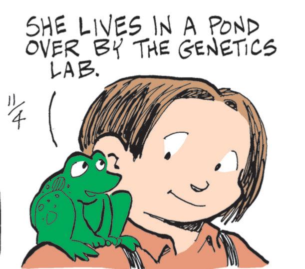 Happiness OCR: 4 SHE LIVES IN A POND OVER BY THE GENETICS LAB. 4 SHE LIVES IN A POND OVER BY THE GENETICS LAB .