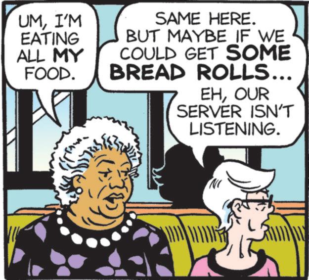 Fiction OCR: UMI'M EATING ALL MY FOOD. SAME HERE. BUT MAYBE IF WE COULD GET SOME BREAD ROLLS... EHOUR SERVER ISN'T LISTENING. j7c UMI'M EATING ALL MY FOOD . SAME HERE . BUT MAYBE IF WE COULD GET SOME BREAD ROLLS ... EHOUR SERVER ISN'T LISTENING . j7c