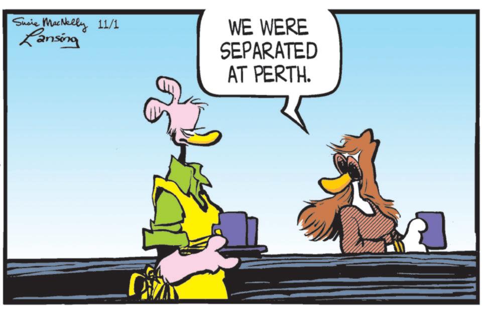 Bird OCR: Susie MacNelly 11/1 Ransing WE WERE SEPARATED AT PERTH. Susie MacNelly 11/1 Ransing WE WERE SEPARATED AT PERTH .