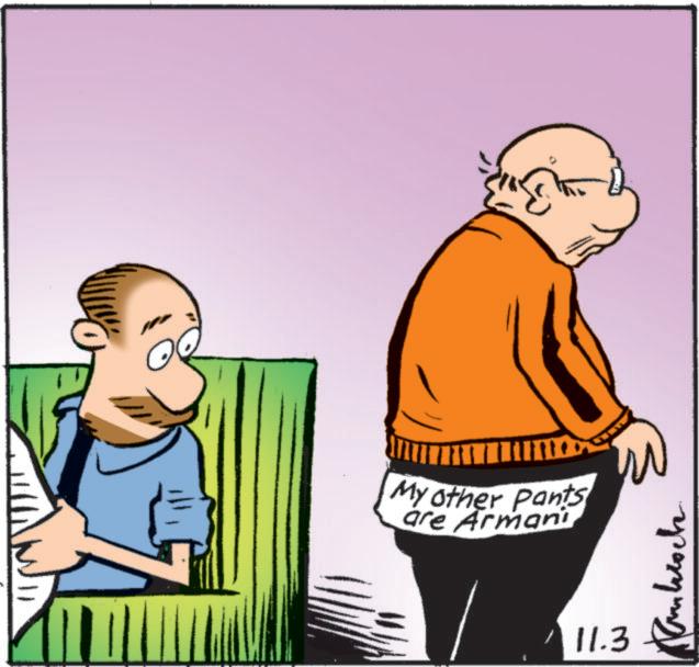 Animated cartoon OCR: My other pants are Armani ????? 11.3 My other pants are Armani ????? 11.3