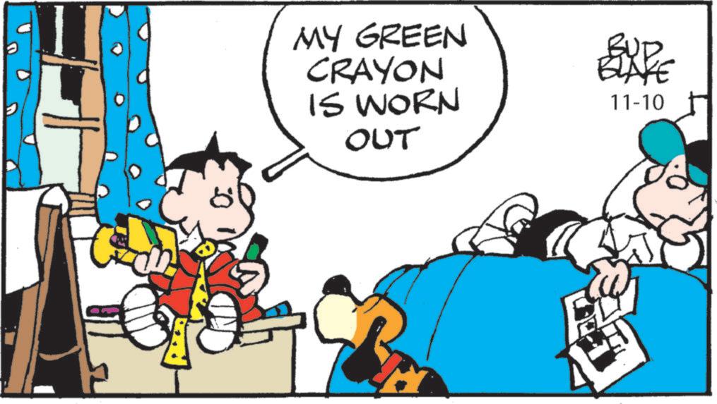 Graphics OCR: MY GREEN CRAYON IS WORN OUT 11-10 MY GREEN CRAYON IS WORN OUT 11-10