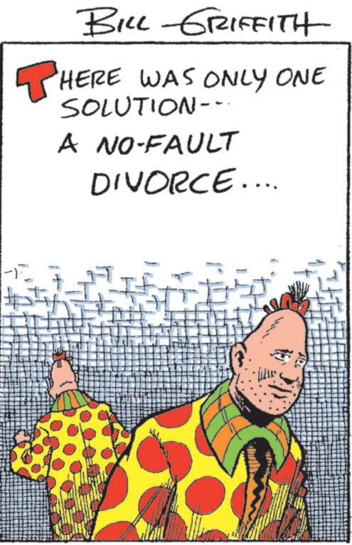 Animation OCR: BILL GRIFFITH THERE WAS ONLY ONE SOLUTION-- A NO-FAULT DIVORCE.... BILL GRIFFITH THERE WAS ONLY ONE SOLUTION-- A NO - FAULT DIVORCE ....