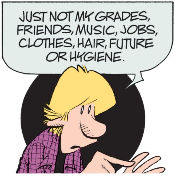 Animated cartoon OCR: JUST NOT MY GRADESFUTURE OR HYGIENE. JUST NOT MY GRADESFUTURE OR HYGIENE .
