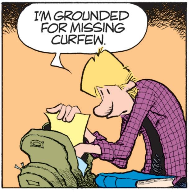 Comic book OCR: I'M GROUNDED FOR MISSING CURFEW. I'M GROUNDED FOR MISSING CURFEW .